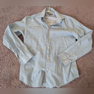 Express Men's Light Blue Patterned Dress Shirt. Good Condition. Size Medium